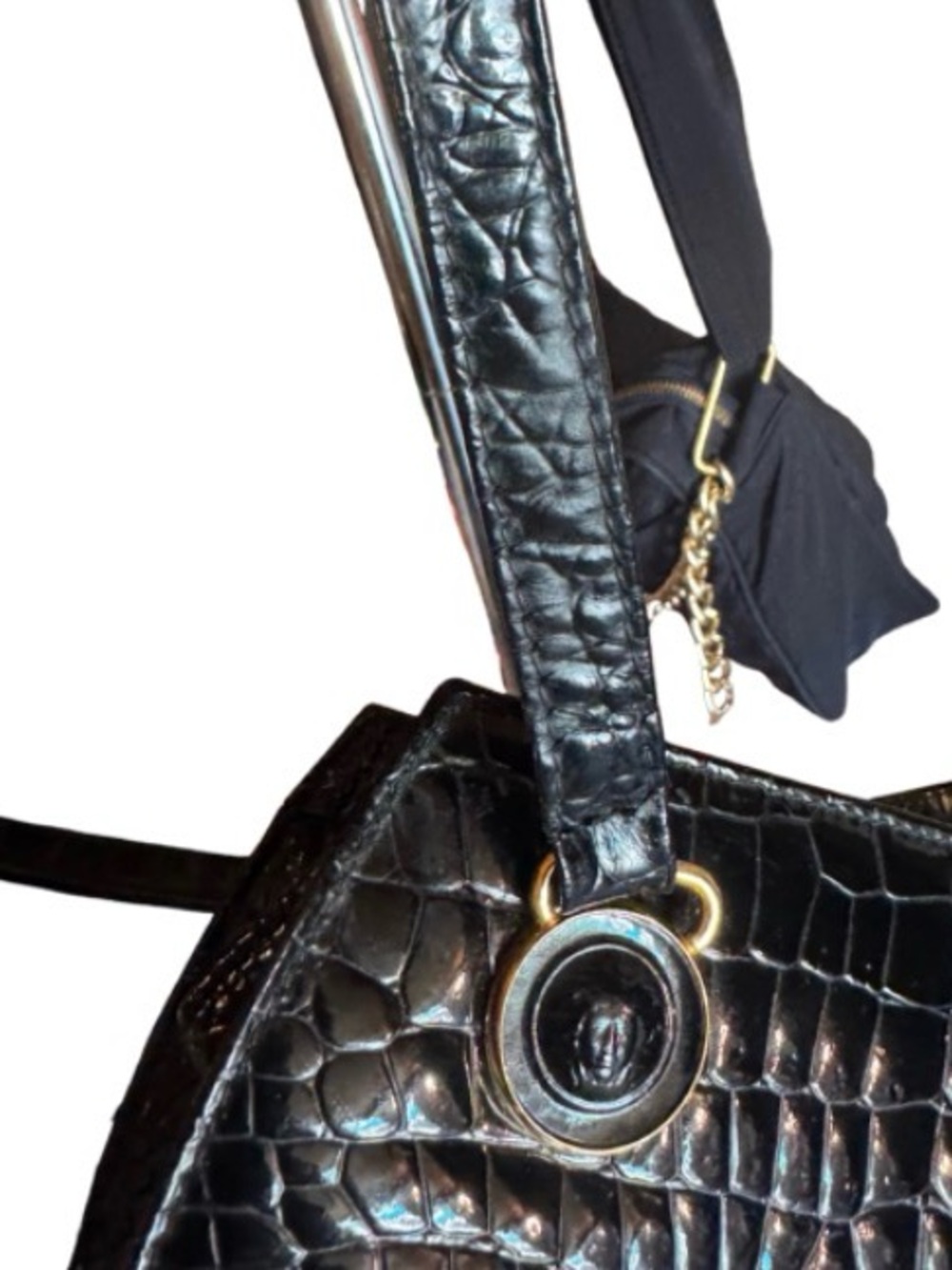 Vintage Versace Croc Embossed Crossbody - Picture 9 of 9